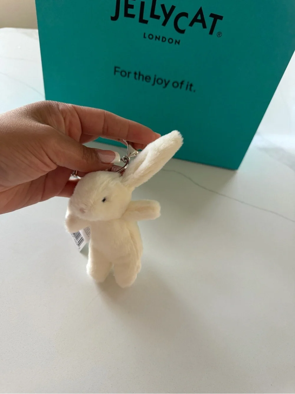 Jellycat Bunny Keychain - White and Gray